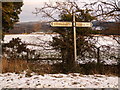 Road sign at T Junction south of Riding Hills