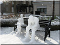 SP9211 : Thinking about the snow storm – two snowmen in Church Square, Tring by Chris Reynolds