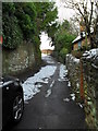 Looking up Ferry Lane towards the railway bridge