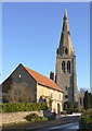 Hall Farm and Leasingham church