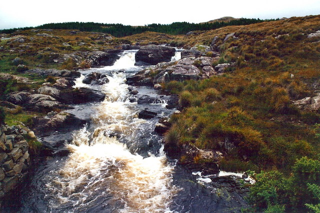Lough Inagh - Cascading hillside stream off R344