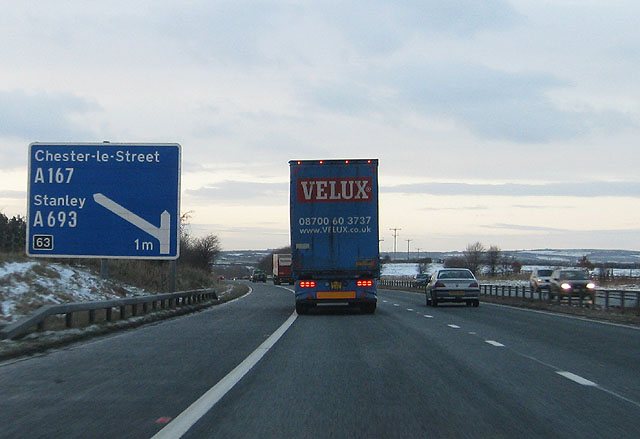 Approach to Junction 63 A1(M) © Pauline E :: Geograph Britain and