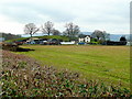 View to a farm and hill