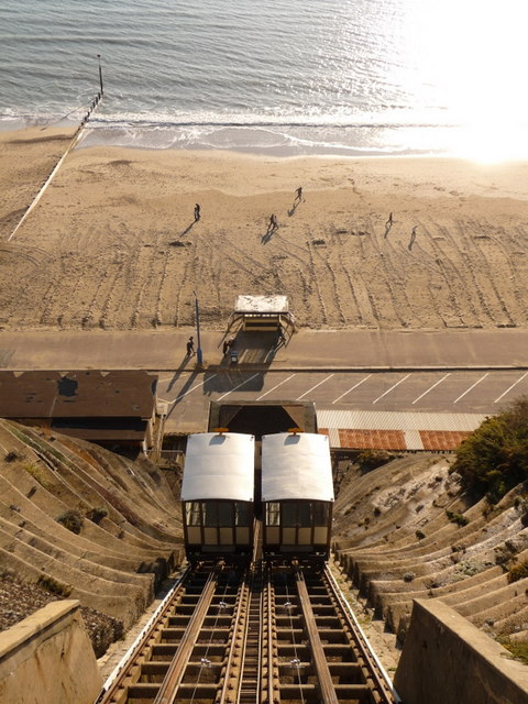 Bournemouth: the East Cliff Lift from above