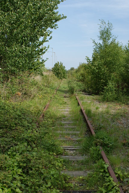 Derelict railway line near Fleetwood docks