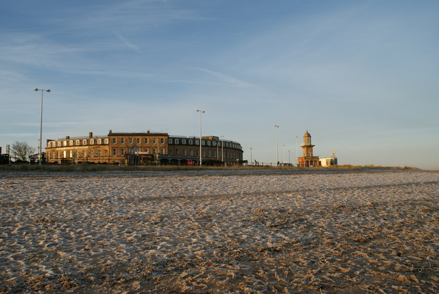 North Euston Hotel, Beach lighthouse & Blackpool and the Fylde college radar station.