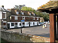 The Bell Inn from the lych gate, St Mary