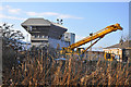 Crane and hoppers beside the River Slea - Sleaford