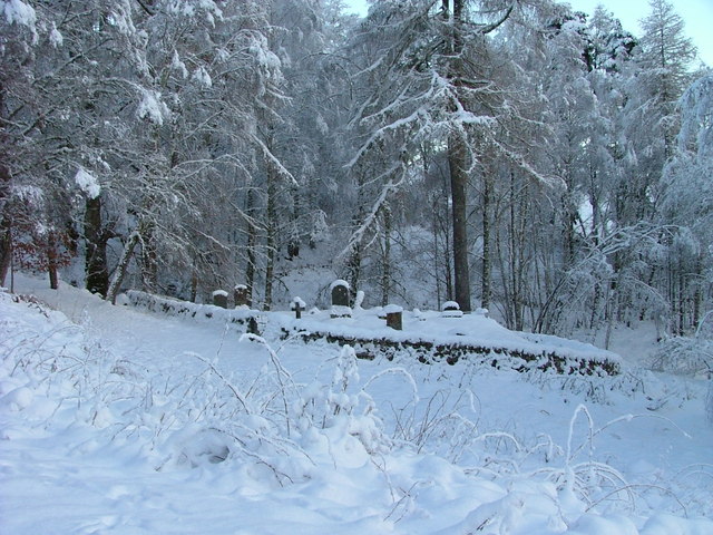 Kilfinnan graveyard in the snow