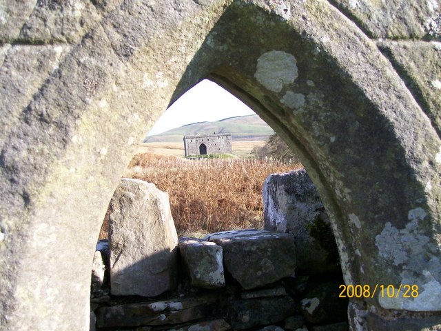 Hermitage castle through  third chapel arch