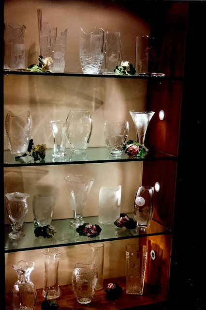 Waterford Crystal showroom - Display of vases