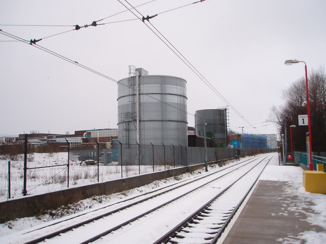 Factory storage tanks in Fawdon