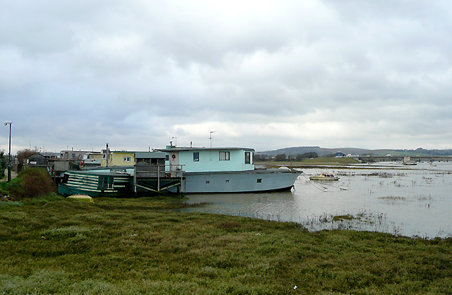 Houseboats at Shoreham Beach, West Sussex