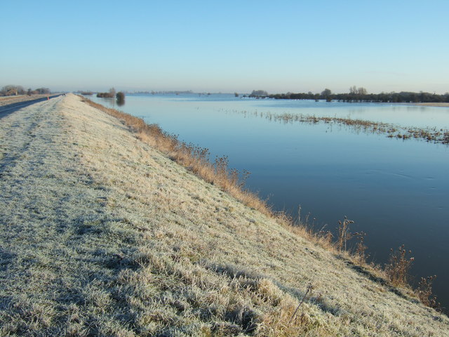 A frosty bank - The Ouse Washes at Mepal