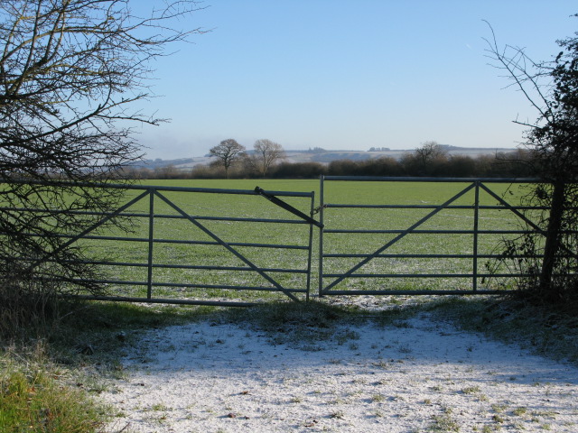 Field entrance from the road to Bishopstone