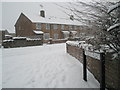 Looking from Talbot Road into a snowy Hooks Lane