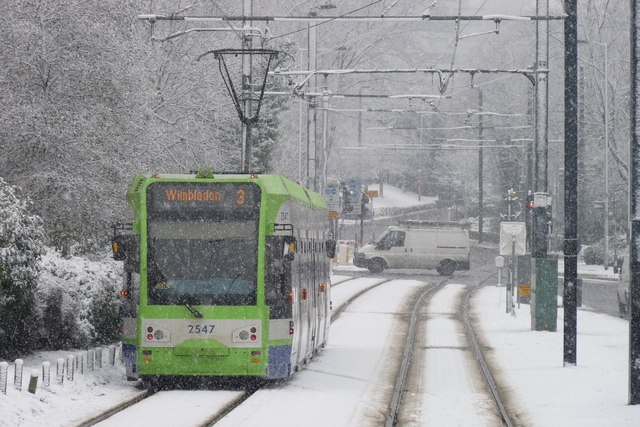 Croydon Trams in the Snow (3)