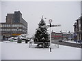 Southgate Circus in the snow