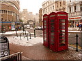 SZ0891 : Bournemouth: phone boxes in Old Christchurch Road by Chris Downer
