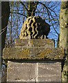 Lion on gatepost, Newark Park