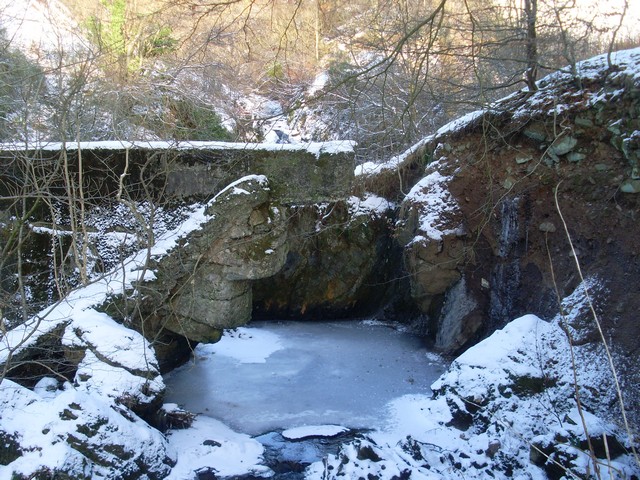 Frozen pool of water on Killoch Burn