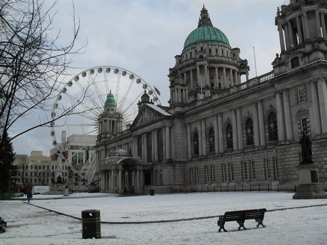 Fresh snow at the City Hall, Belfast