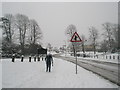 Lone pedestrian in Barncroft Way