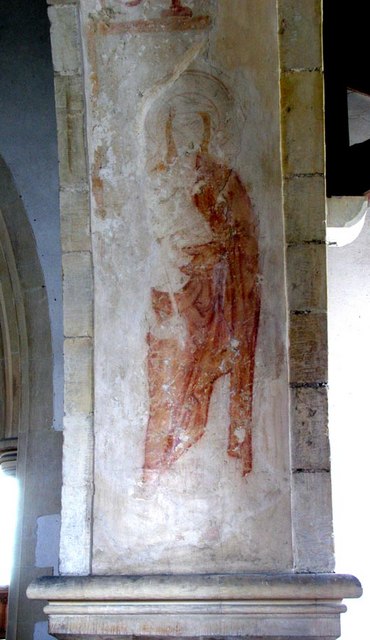 St Andrew, Beddingham, Sussex - Wall painting