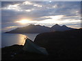 NM4485 : Rum sunset from Eigg cliff top by Keith Cunneen