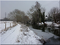 TM1244 : Footpath by the Gipping in winter by Andrew Hill