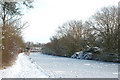 Snow and ice on the Grand Union Canal above Welsh Road lock