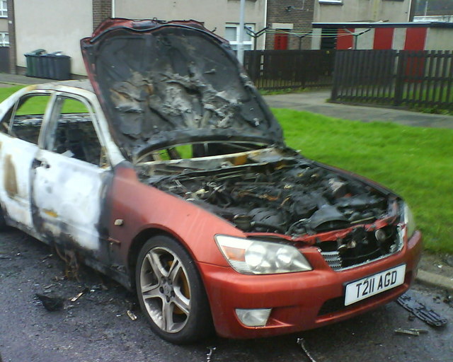 Burnt out car