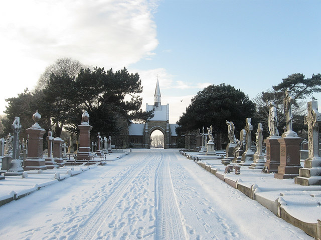 Hove Cemetery in the Snow