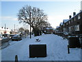 Mid section of a snowy Barncroft Way