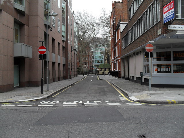 One way only from Old North Street into Theobald's Road