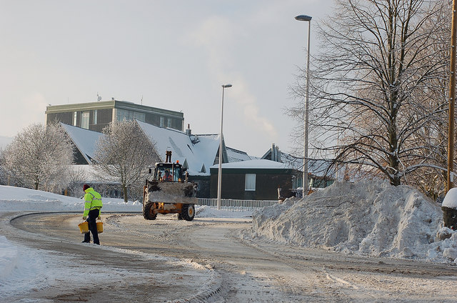 Snow clearing at Peebles High School