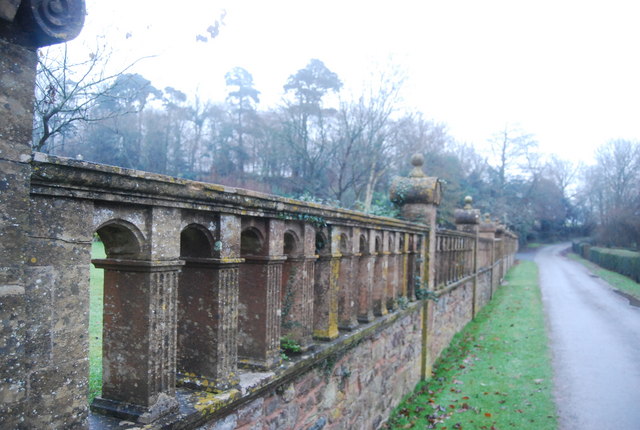 The front wall of the grounds of Halsway Manor