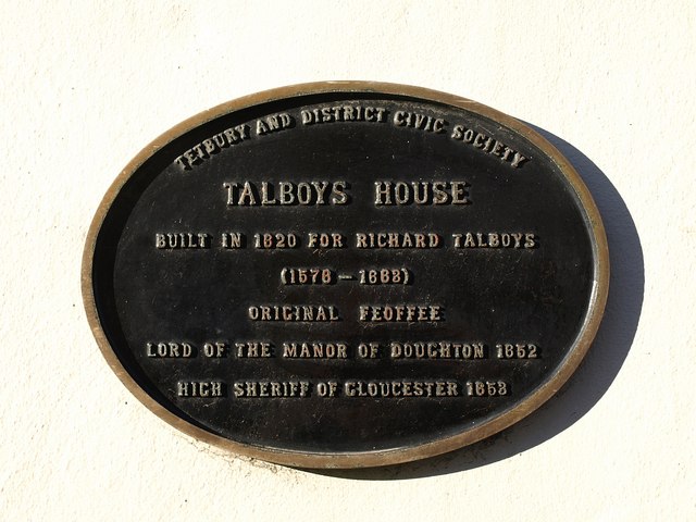Plaque, Talboys House, Tetbury