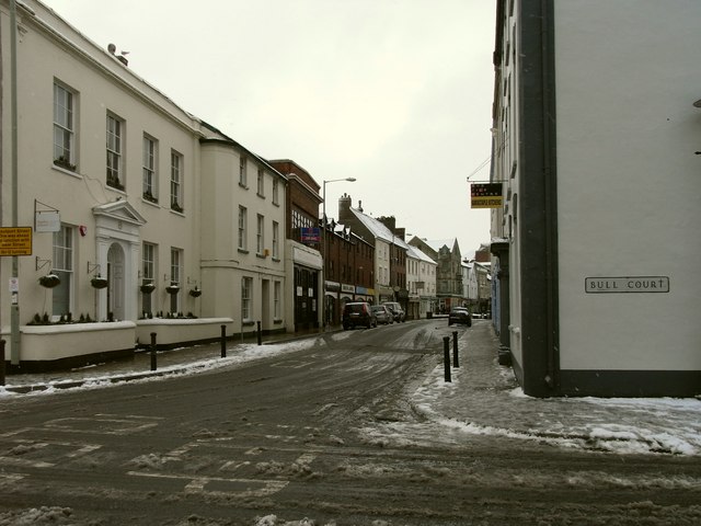 Boutport Street at the junction with Bull Court and Vicarage Street