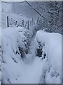 Footpath to Clough House, Slaithwaite on Christmas Eve 2009