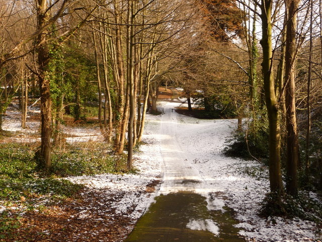Bournemouth: heading into Horseshoe Common after snow