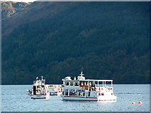 NN3204 : Cruise Loch Lomond - boats moored off Tarbet Pier by Phil Champion