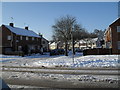 Looking from Dunsbury Way across to a snowy Ellisfield Road