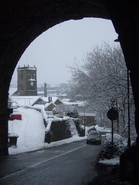 St James' Church through the viaduct