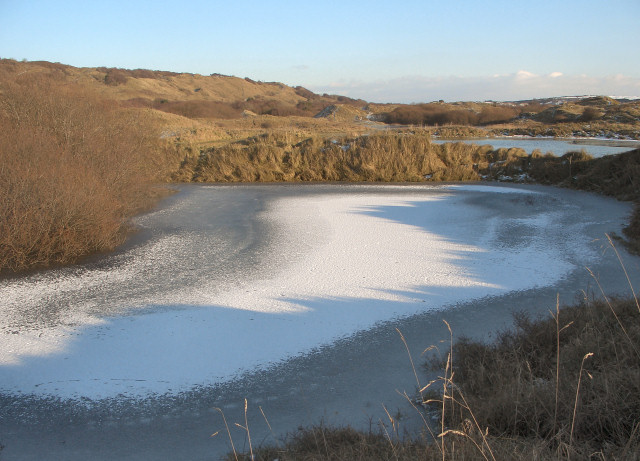 Frozen Pool at Merthyr Mawr Warren (2)