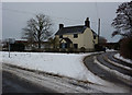 Lane junction and house near Elmsett