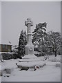 The War Memorial, Brighton Road,(the A23) Horley, Surrey?in the snow!