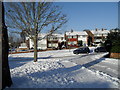 Top end of a snowy Kimbridge Crescent