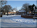 A snowy scene at the junction of Braishfield and Adhurst Roads