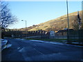 Ynyshir Road and footbridge over A4233